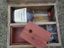 Hand Dovetailed, Antique Pine, Whiskey Bottle Box 5 small