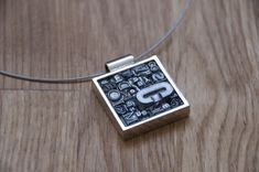 Letterpress Type Necklace Square 1 small