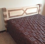 Maple & Walnut Queen Size Bed Modern 2 small