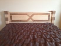Maple & Walnut Queen Size Bed Modern 4 small