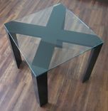 Unique X Style End Table With Glass Top Modern 1 small