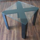 Unique X Style End Table With Glass Top Modern 2 small