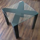 Unique X Style End Table With Glass Top Modern 3 small