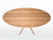 Oval Dining Table With Mid Century Modern Pedestal Base In Solid White Oak "Kapok Table" 3 small