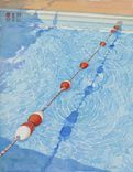 Swimming Pool Watercolor Paintings 3 small