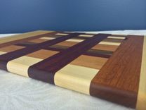 Maple, Walnut, Purpleheart & Cherry Cutting Board 5 small
