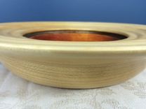 One Of A Kind Hand Turned, Magic Bowl Within A Bowl Maple Wood Art Bowl 5 small