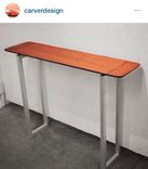 Delicate Sofa Table In Sapele With Aluminum Base 2 small