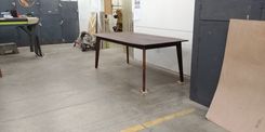 "Santa Barbara" Style M/C Danish Modern Walnut Dining Table 2 small