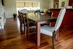 Walnut Dining Table With Wooden Legs, Wooden Walnut Dining Table, Family Dining Table 4 small