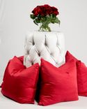 White 60" Diameter Faux Leather Circle Round Settee Sofa 10 small