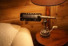 Steampunk Custom Desk Lamp With Pressure Relief Valve, Customized Re-Purposed Lamp Shade 1 small