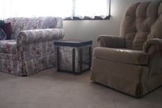 Aluminium Cube Table Vintage Airplane Style With Re-Purposed Pallet Wood Top 4 small
