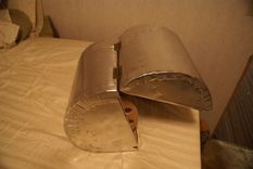 Cigar Humidor, Vintage Airplane Style, Aluminum Clad Cedar, With Hygrometer. Brass Plated Fasteners. 3 small