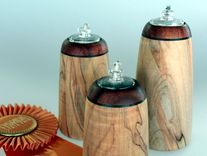 Handmade Home Decor Wooden Oil Lamp Candles Ambrosia Maple And Koa 6 small