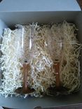 Koa And Crystal Wedding Toasting Flutes 3 small