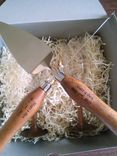Wedding Cake Serving Set - Engraved Wood Handles 1 small