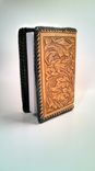 Hand Tooled Leather Cover For Pocket (Trucker) Size Alcoholics Anonymous 3 small