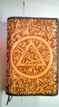 Fully Hand Carved Leather Cover For Alcoholichs Anonymous 4 small