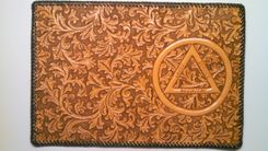 Fully Hand Carved Leather Cover For Alcoholichs Anonymous 2 small