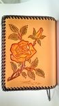 Hand Tooled Rose Leather Dual Book Cover For Big Book And Twelve And Twelve 6 small