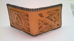 Hand Carved And Tooled Leather Billfold 5 small
