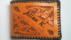 Hand Carved And Tooled Leather Billfold 3 small