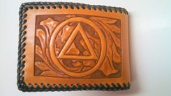 Hand Carved And Tooled Leather Billfold 1 small