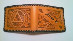 Hand Carved And Tooled Leather Billfold 2 small