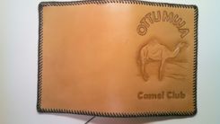Hand Tooled Leather Camel Club Big Book Cover 3 small