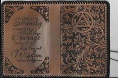 Leather Alcoholics Anonymous Big Book Cover With Serenity Prayer 4 small