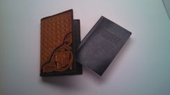 Hand Carved Leather Pocket Sized Big Book Cover 2 small