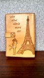 Leather Travel Journal With Eiffel Tower And Lilies 2 small