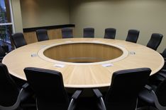 Custom Conference Table - Custom Round Shape - Inlays - Power/Data 1 small