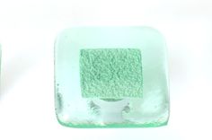 Square Transparent Glass Cabinet Pull With Emerald Inclusion 1 small