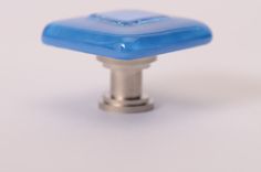 Egyptian Blue And Silver Dichroic Glass Knob 5 small