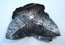 Rose Brooch : Copper Of Brass With Dark Patina 4 small