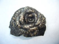 Rose Brooch : Copper Of Brass With Dark Patina 3 small