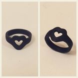 Carbon Fiber Ring, Heart 1 small