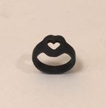Carbon Fiber Ring, Heart 3 small