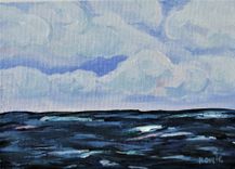 Brooke Baxter Howie Original Acrylic Seascape, 7" X 5" 4 small