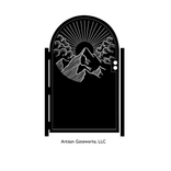 Decorative Sunrise Steel Gate - Metal Art - Sunrise Mountain - Scenic Steel Art - Garden Gate 2 small