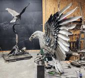 Welded Sculpture, Migizii Manidoo. (Eagle Spirit) 4 small