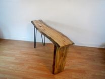 Free Form Edge Console / Sofa Table / Live Edge / Mid Century Modern / Hairpin Legs 3 small