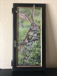 Handpainted Jack Rabbit On Vintage Cabinet Door 1 small