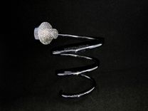 Crystallized Wall Mount Chrome Hair Dryer Holder Bath Bling European Crystals Bedazzled 2 small