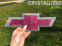 Chevy Chevrolet Bow Tie Crystallized Car Emblem Bling Genuine European Rystals Bedazzled 3 small