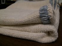 Soft Baby Blanket Cream & Blue 1 small