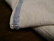 Soft Baby Blanket Cream & Blue 2 small
