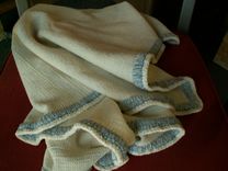 Soft Baby Blanket Cream & Blue 3 small